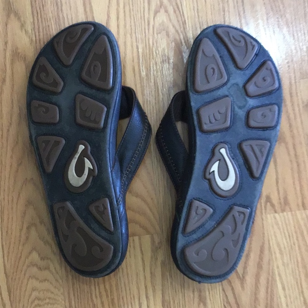 OluKai Black and Brown Men's Sandals - Picture 5 of 7